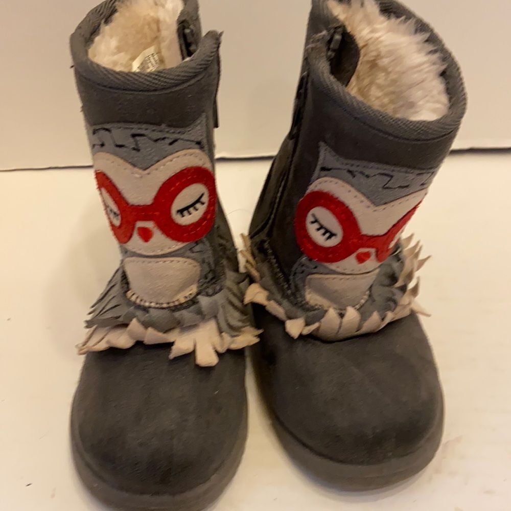 Kohl‎ girls size 7 zipper boots owl